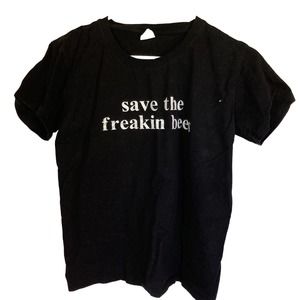 Save the Freakin Bees Han Si Quin Shirt Black Size M Medium
